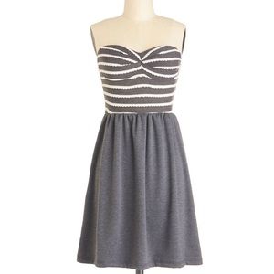 Modcloth Knit Strapless Scallop Dress